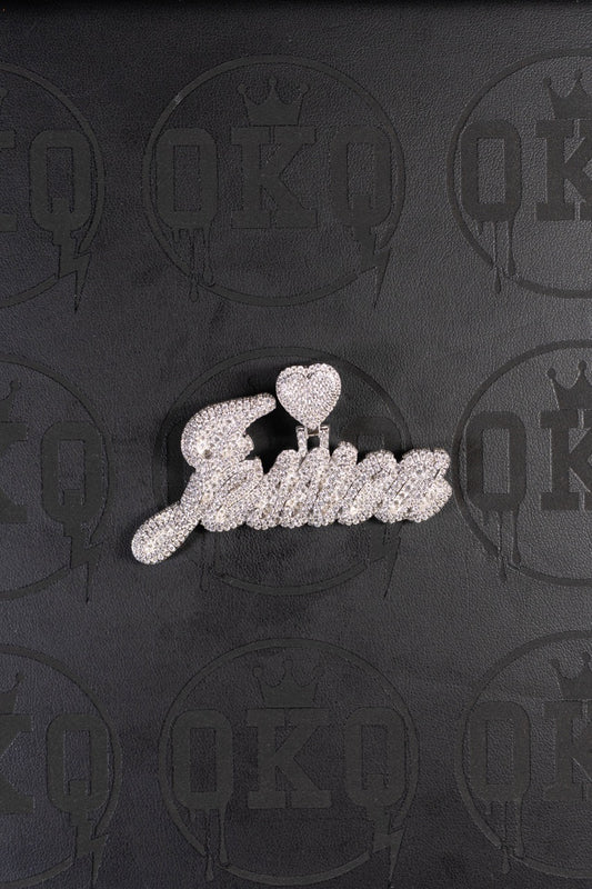 Jessica Cursive with Heart Lab Grown Diamond VVS Pendant