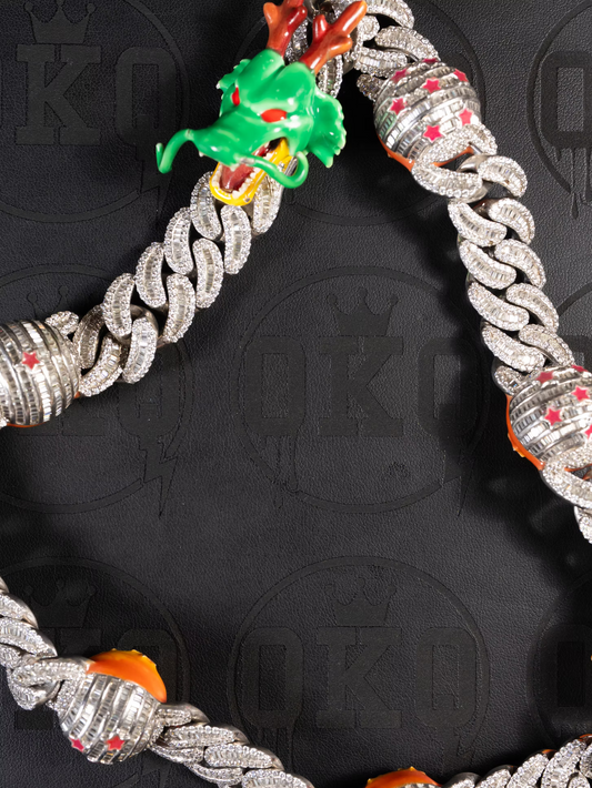 20mm Anime Style Magic Orbs Dragon Natural Diamond Cuban
