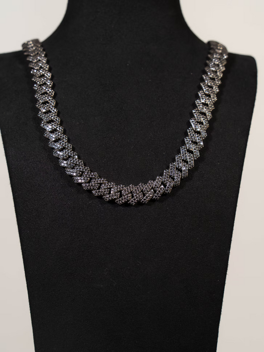 10mm Black Moissanite Cuban Chain