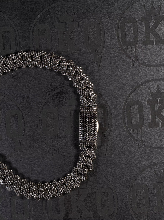 10mm Black Lab Grown Diamond VVS Cuban Bracelet