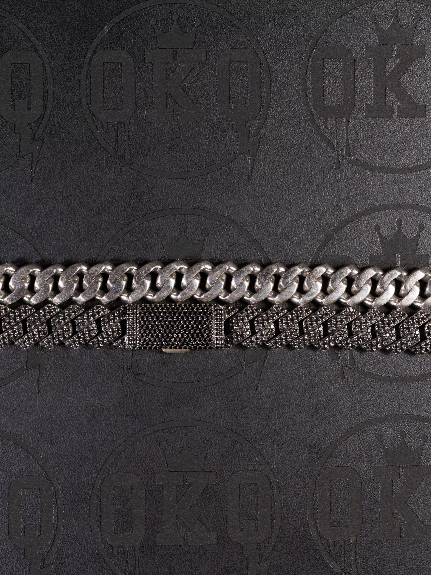 10mm Black Natural Diamond VVS Cuban Bracelet