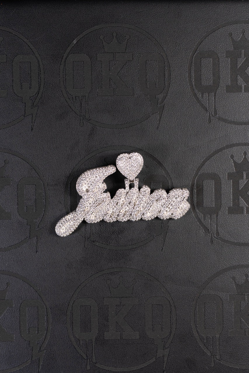 Jessica Cursive with Heart Lab Grown Diamond VVS Pendant