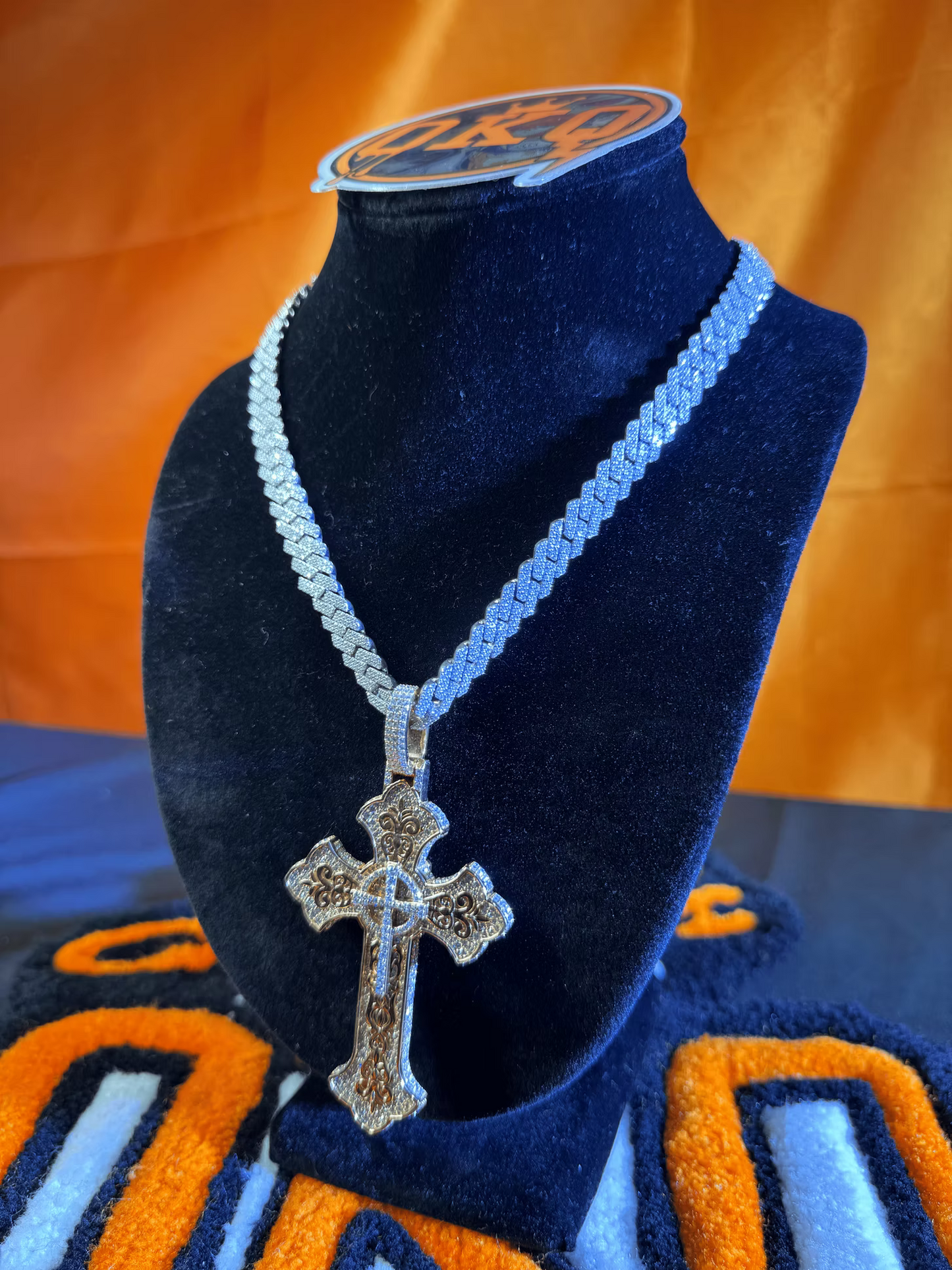 Iced Out Cross Natural Diamond Pendant Pendant