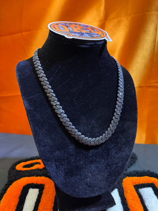 10mm Black Moissanite Cuban Chain