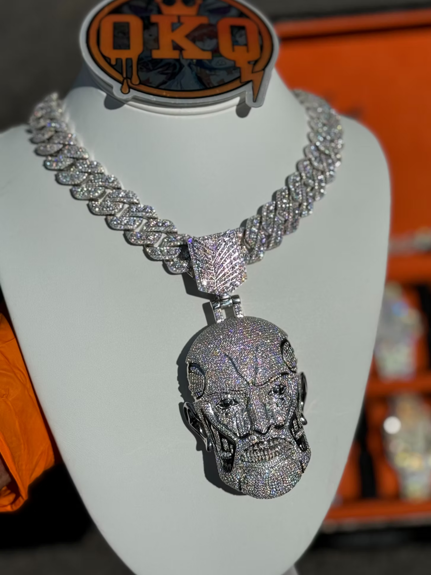 Anime Style Giant Man Face Lab Grown Diamond Pendant Pendant