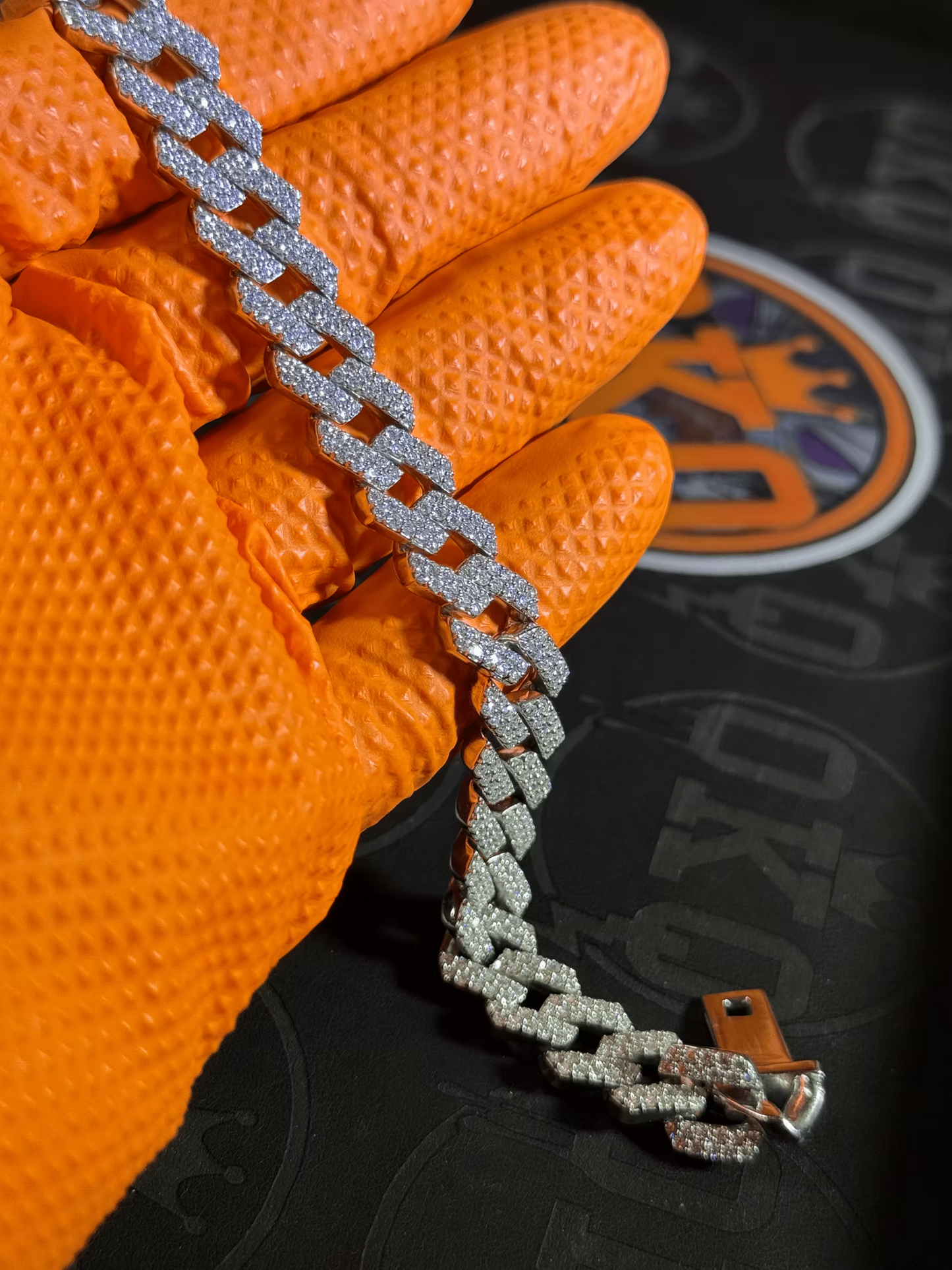10mm Natural Diamond Cuban Bracelet