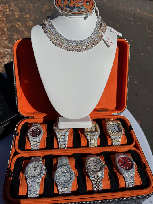 10mm Iced Out Moissanite Cuban Chain