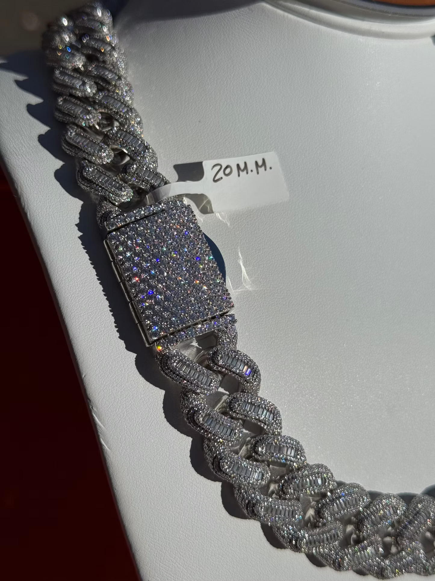 20mm Round Style Lab Grown Diamond  Cuban Chain