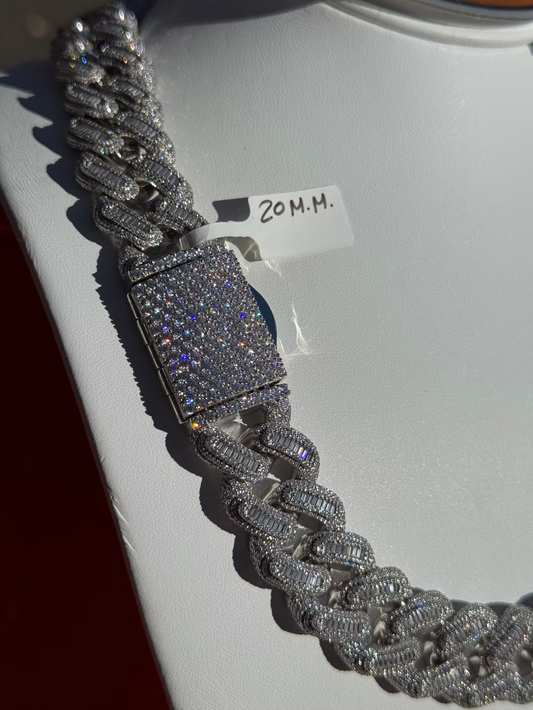 20mm Round Style Moissanite Cuban Chain