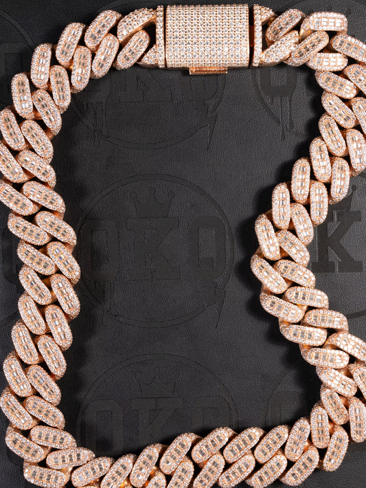 20mm Round Style Tight Link Lab Grown Diamond Cuban Chain