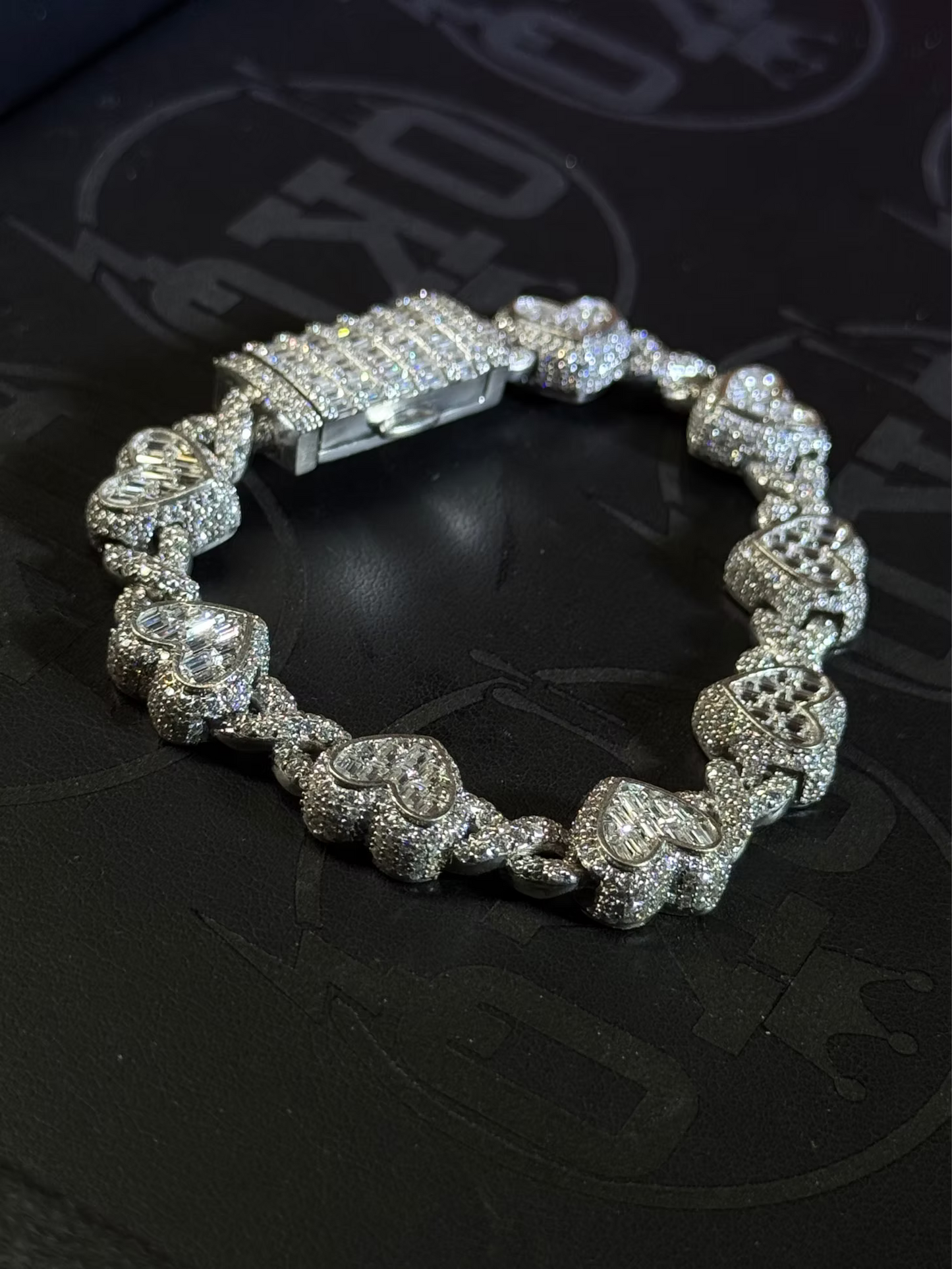 Infinity Heart Cuban Link Moissanite Bracelet