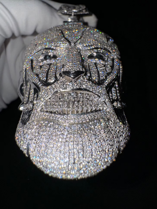 Anime Style Giant Man Face Moissanite Pendant Pendant