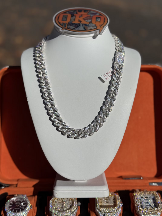 14mm VVS Round Natural Diamond Cuban Chain