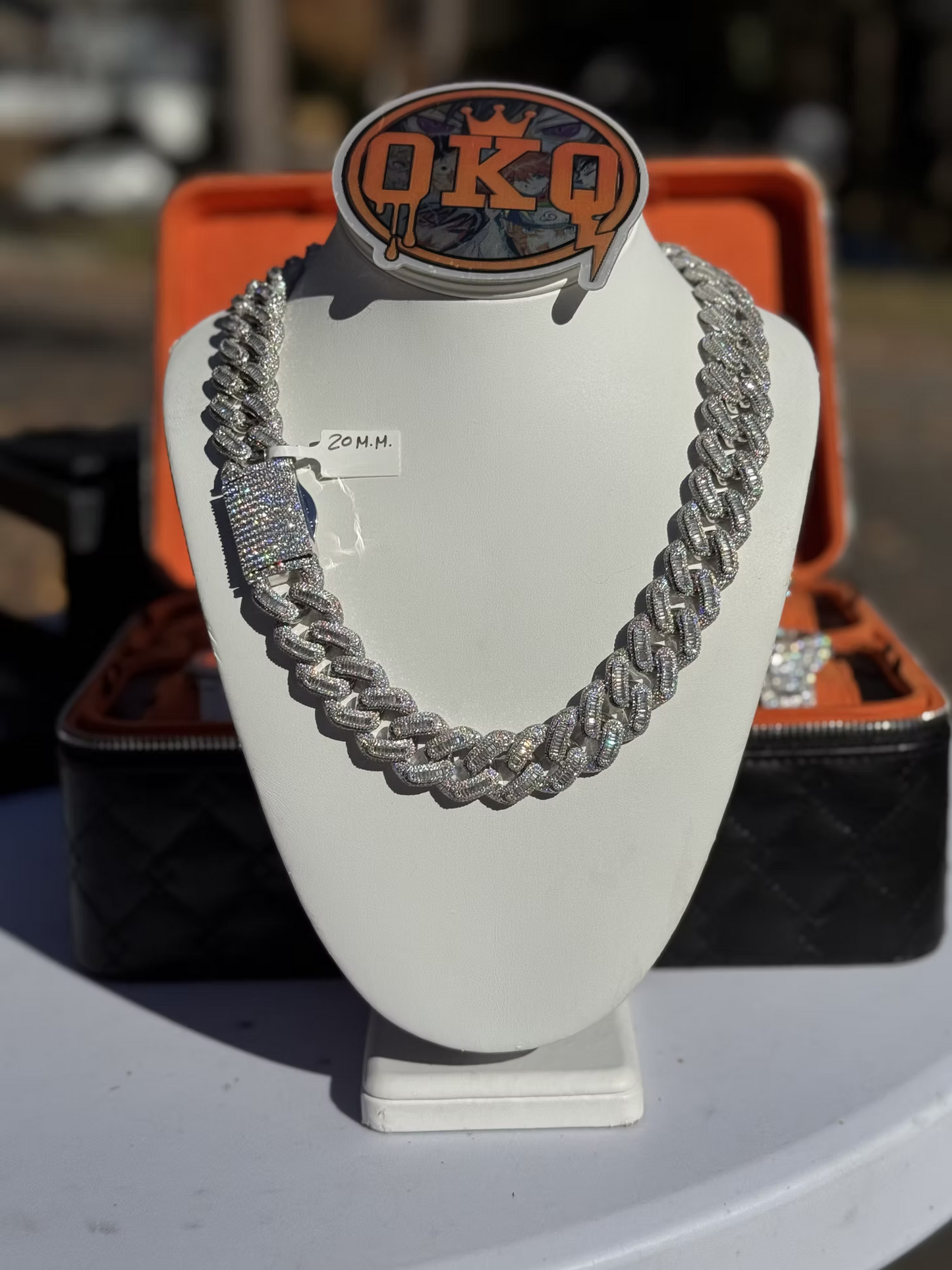 20mm Round Style Lab Grown Diamond  Cuban Chain
