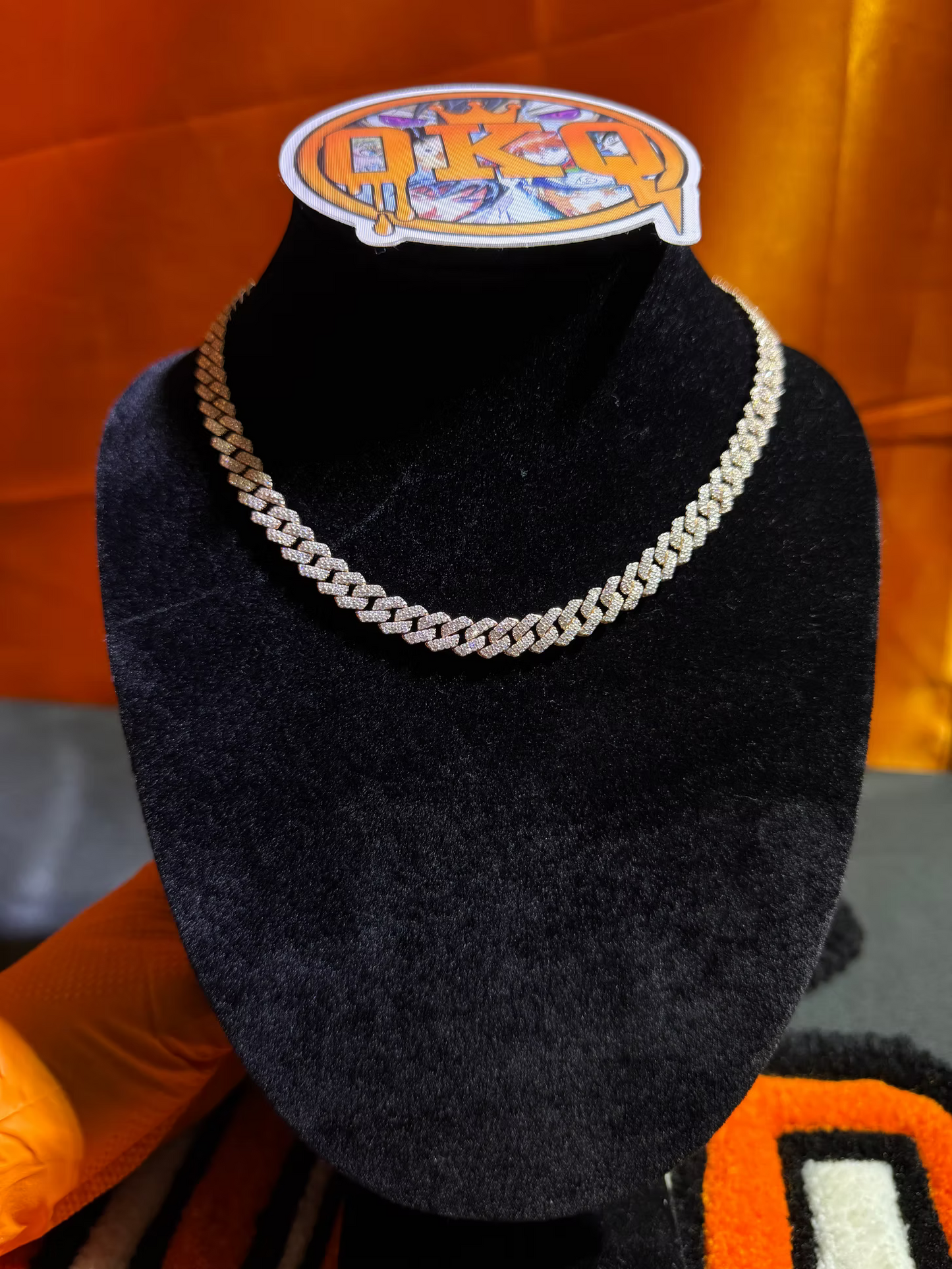 10mm Iced Out Lab Grown Diamond Cuban Chain
