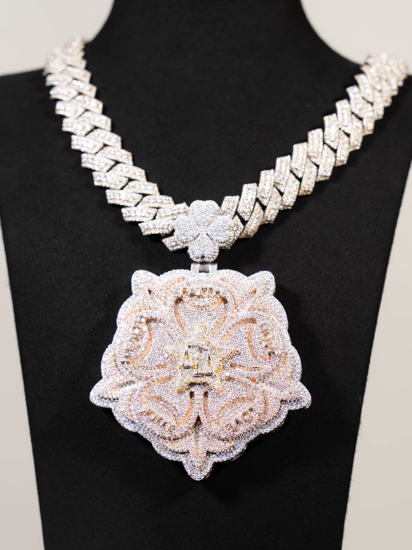Faith, Hope, Love, Luck, Wealth Lab Grown Diamond Pendant