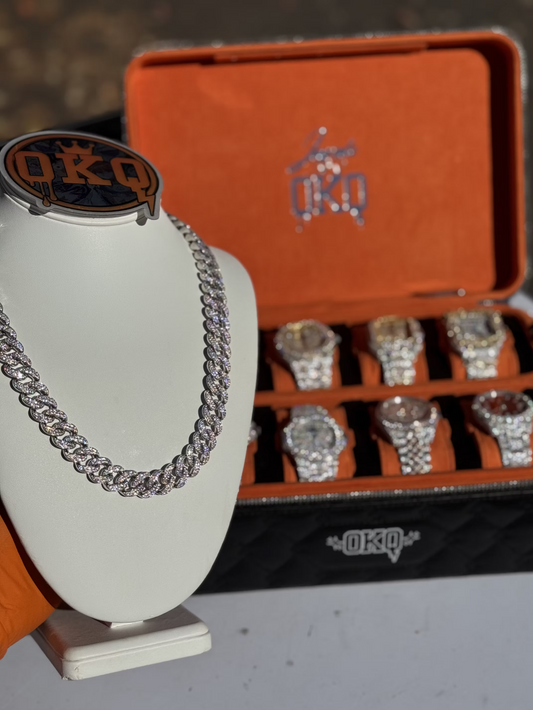 14mm VVS Round Moissanite Cuban Chain