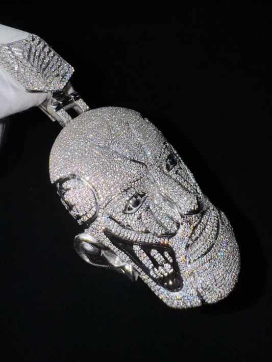 Anime Style Giant Man Face Moissanite Pendant Pendant