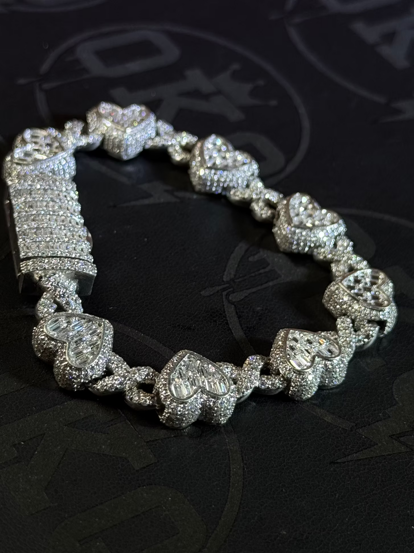 Infinity Link Lab Grown Diamond Heart Shaped VVS Cuban Bracelet