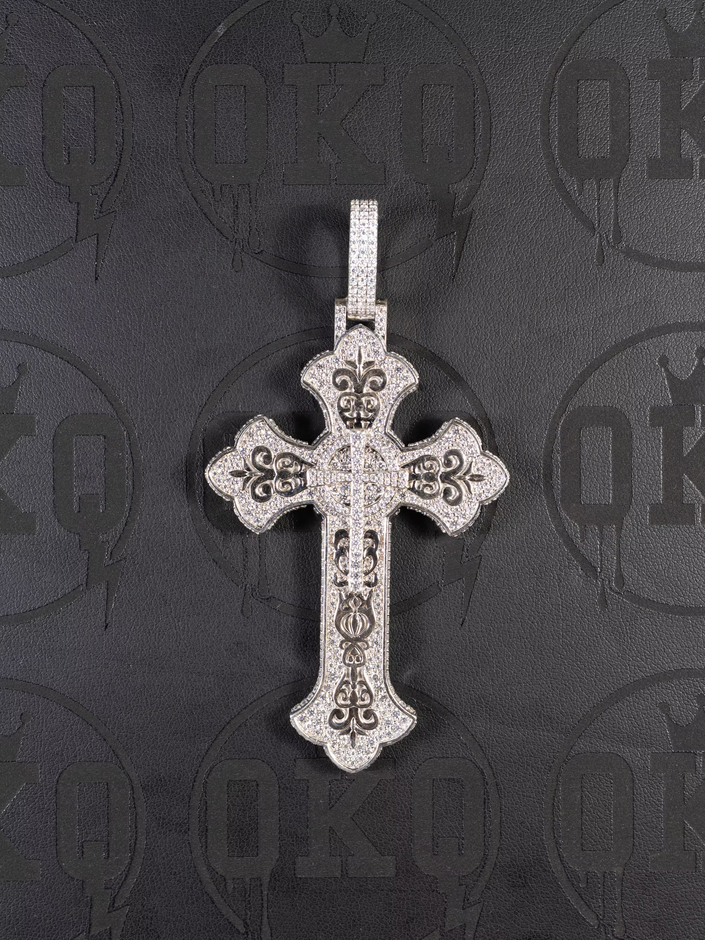 Iced Out Cross Natural Diamond Pendant Pendant