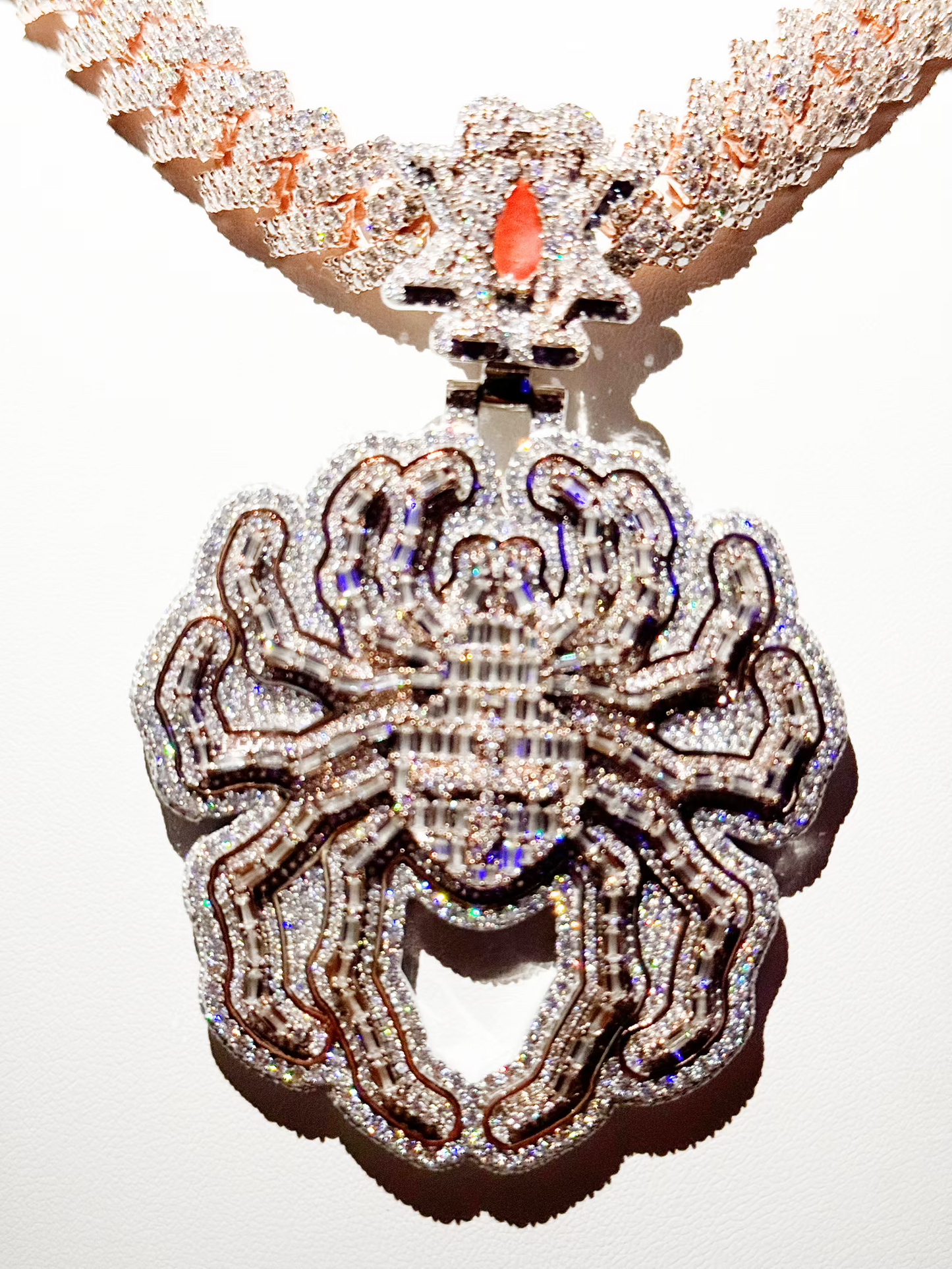 Anime Style Spider Pendant VVS Baguettes Lab Grown Diamond