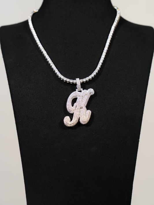 K Cursive Moissanite VVS Pendant