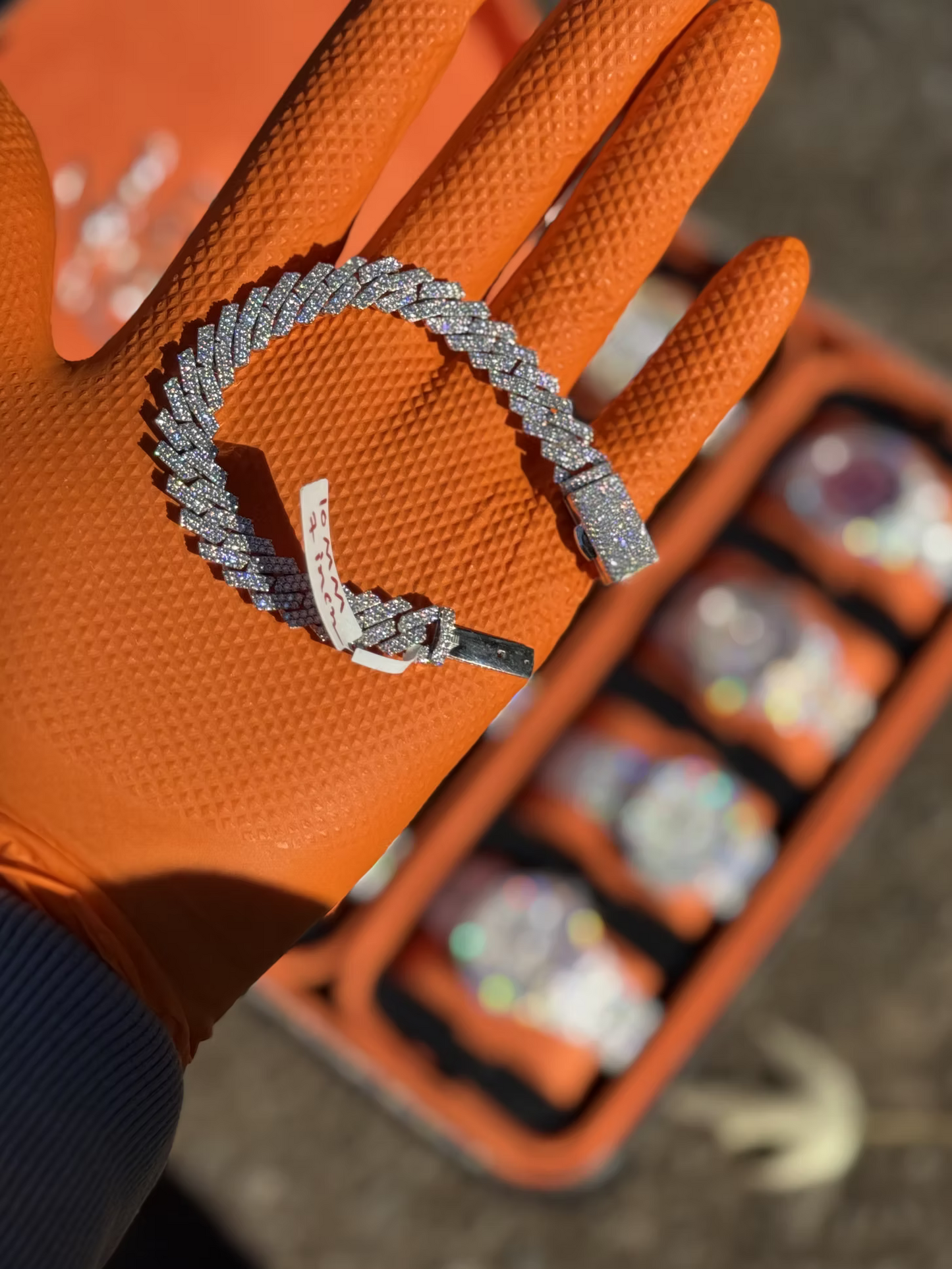 10mm Tight Link Style Lab Grown Diamond Cuban Bracelet
