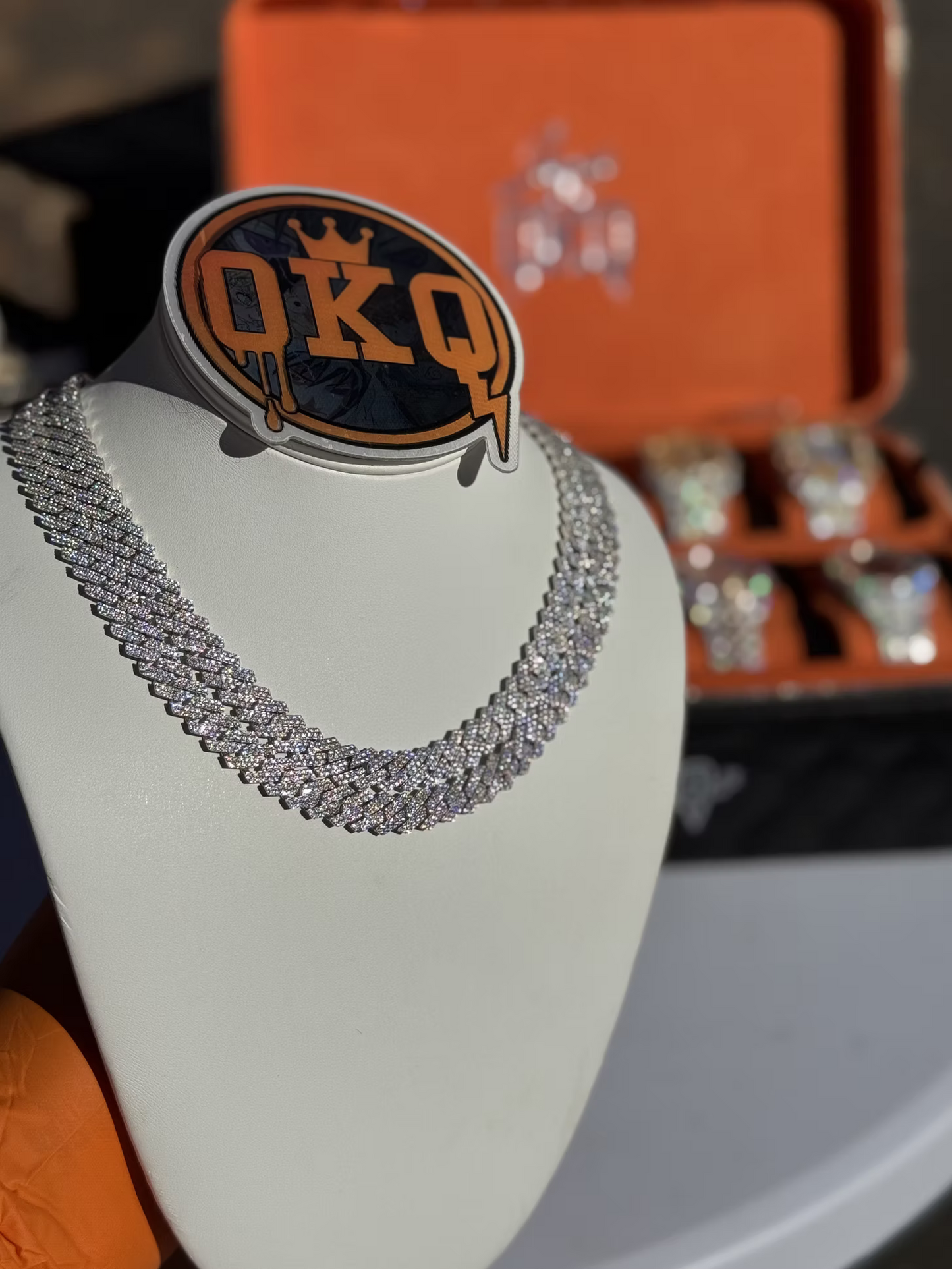 10mm Iced Out Lab Grown Diamond Cuban Chain