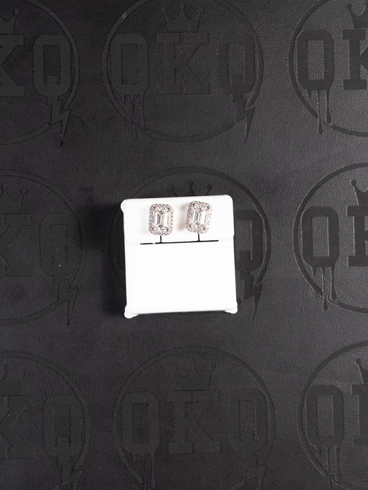 Emerald Cut Rectangle Moissanite Earrings