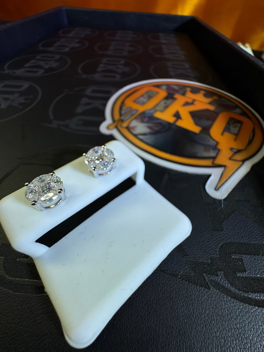 Round Cut Moissanite Stud Earrings