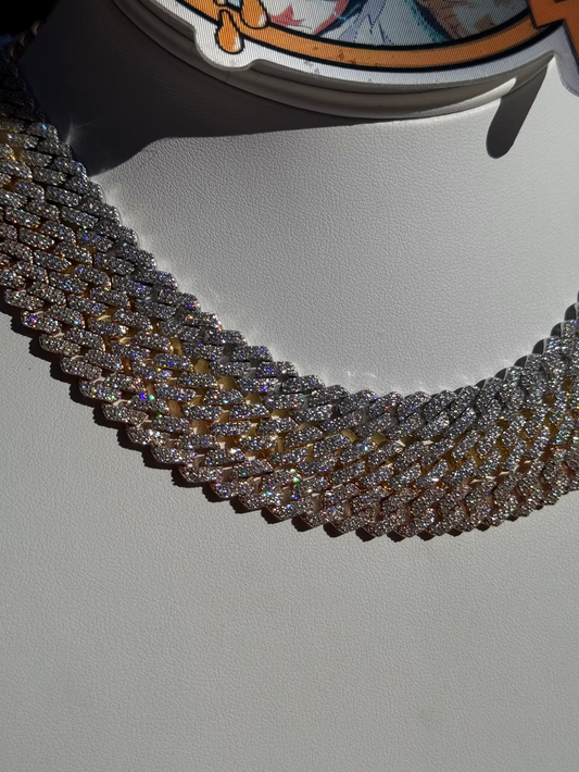 10mm Iced Out Natural Diamond Cuban Chain