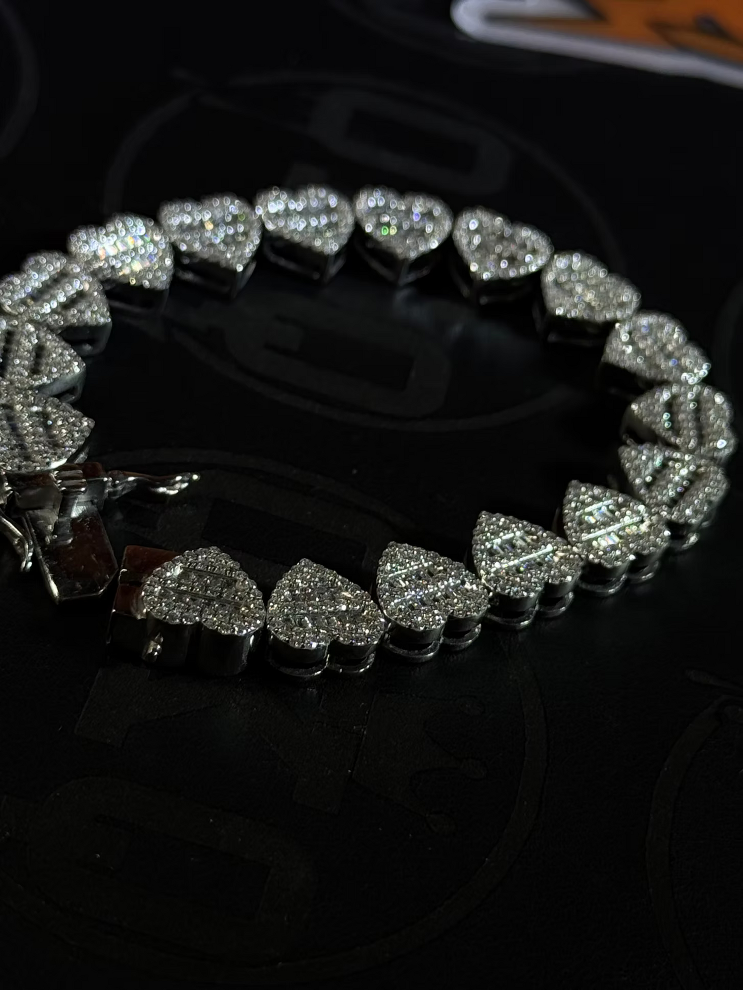 Heart Shaped VVS Natural Diamond Cuban Chain
