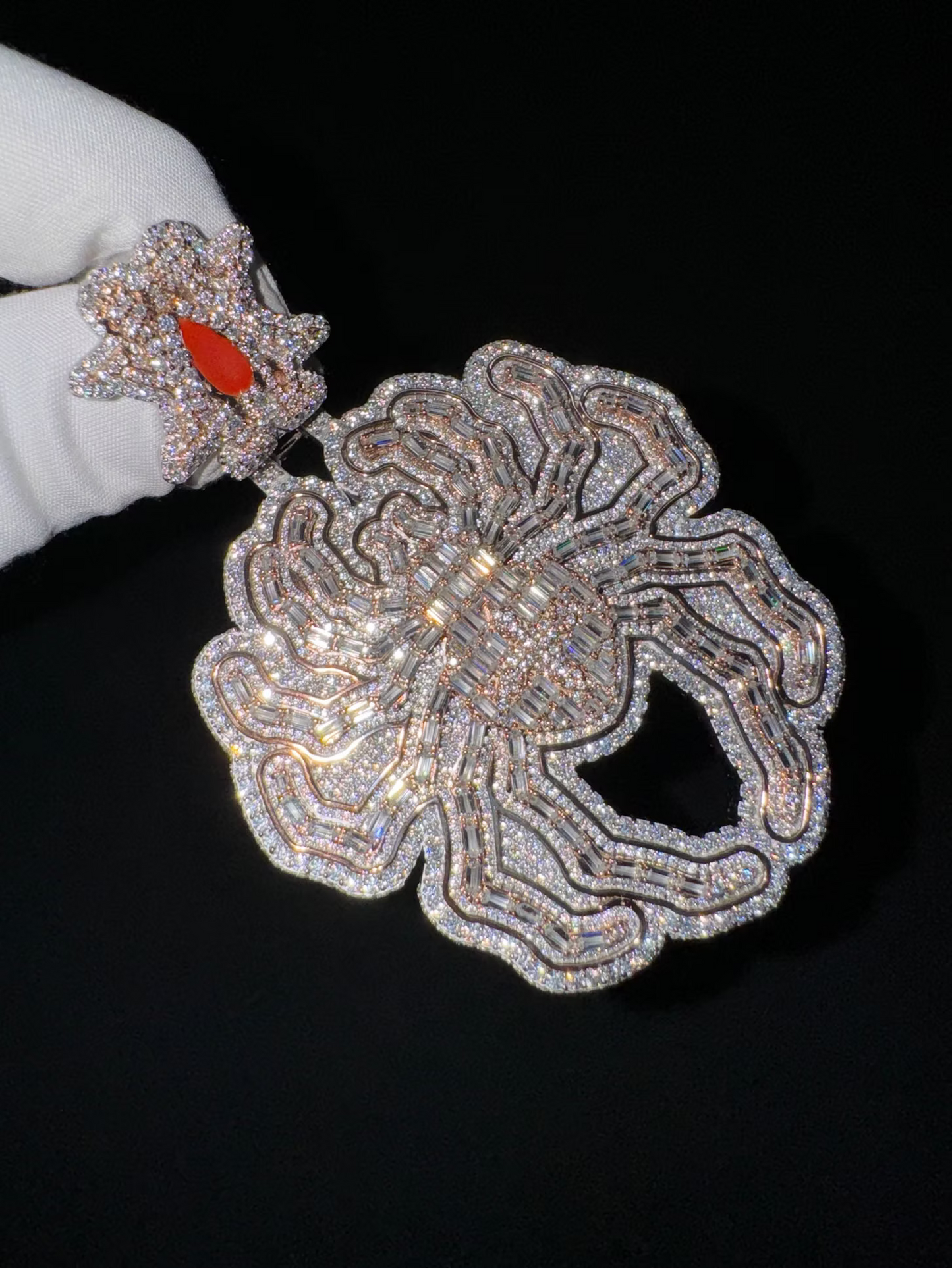 Anime Style Spider Pendant VVS Baguettes Lab Grown Diamond