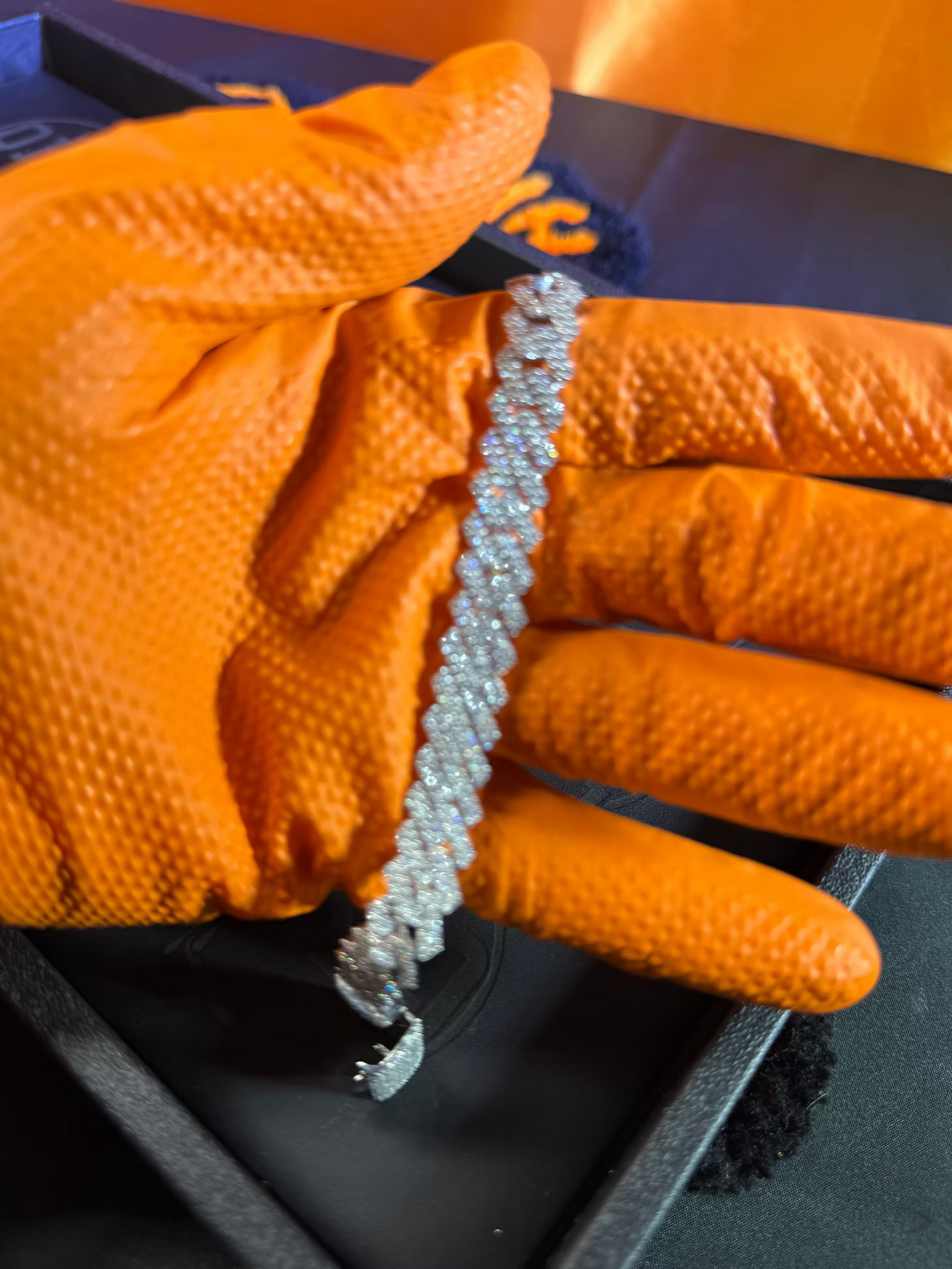 10mm Tight Link Style Lab Grown Diamond Cuban Bracelet