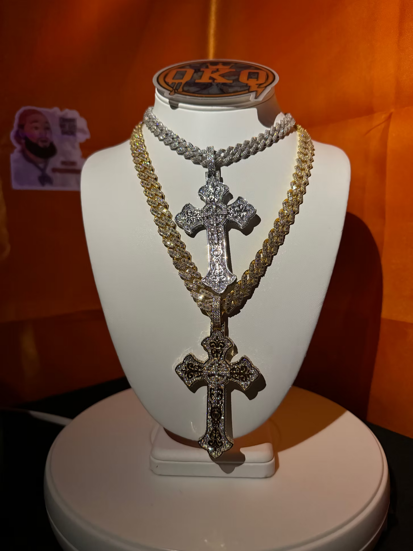 Iced Out Cross Natural Diamond Pendant Pendant