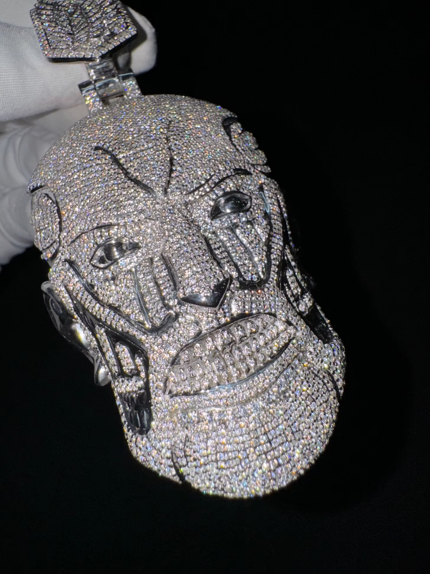 Anime Style Giant Man Face Lab Grown Diamond Pendant Pendant