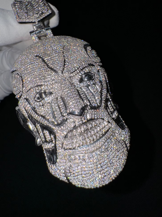 Anime Style Giant Man Face Natural Diamond Pendant