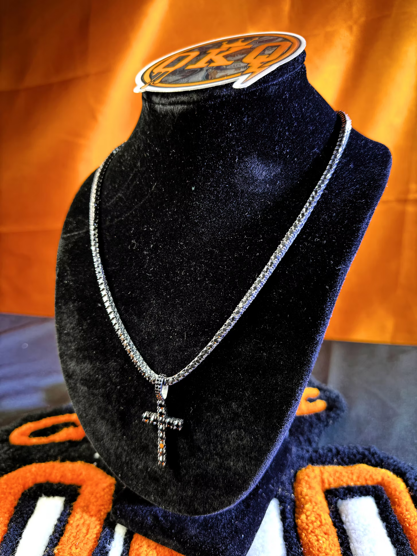 Black Lab Grown Diamond Cross Pendant