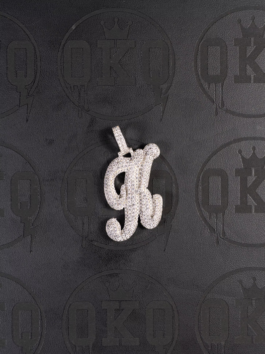 K Cursive Moissanite VVS Pendant