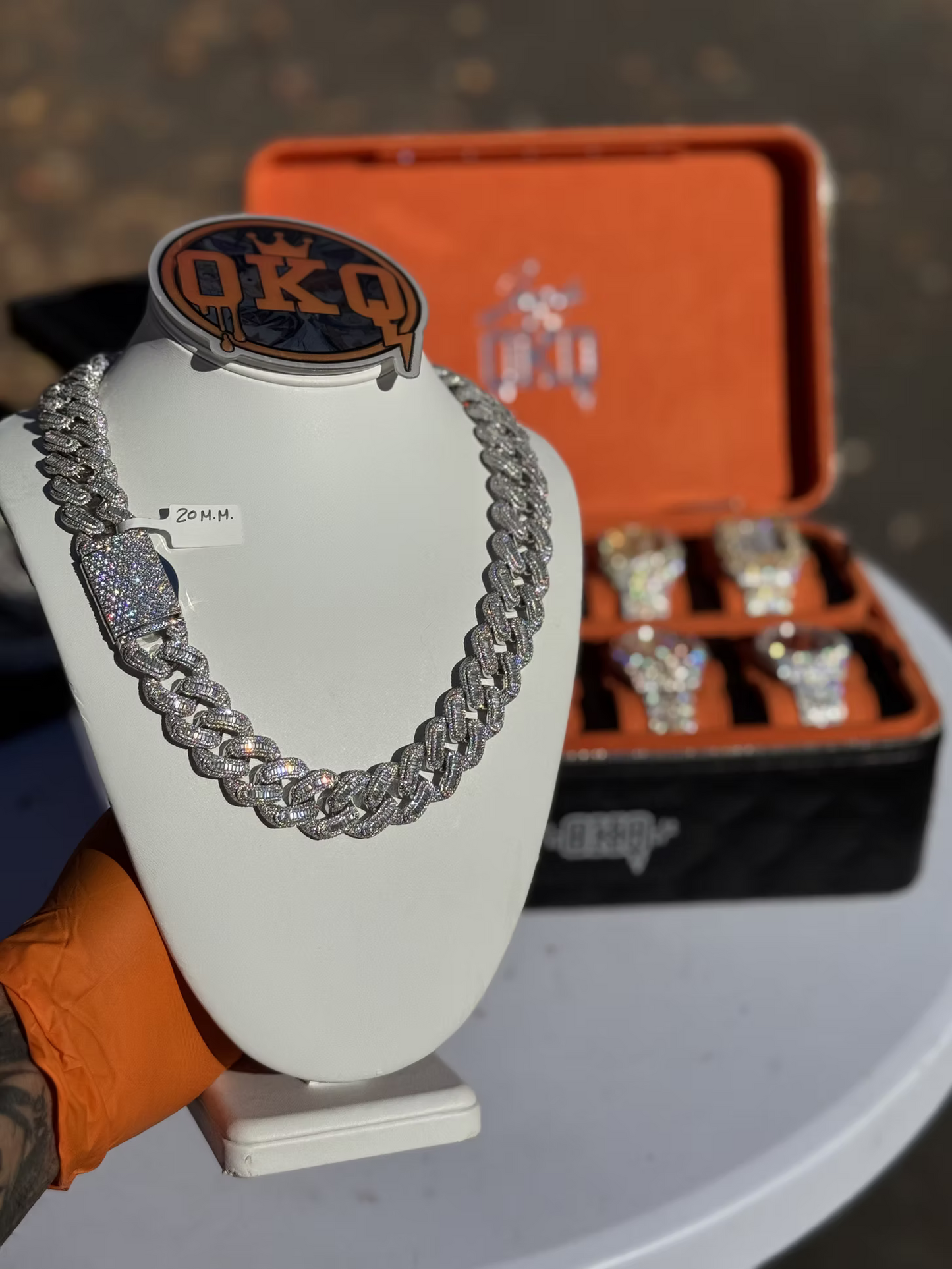 20mm Round Style Lab Grown Diamond  Cuban Chain