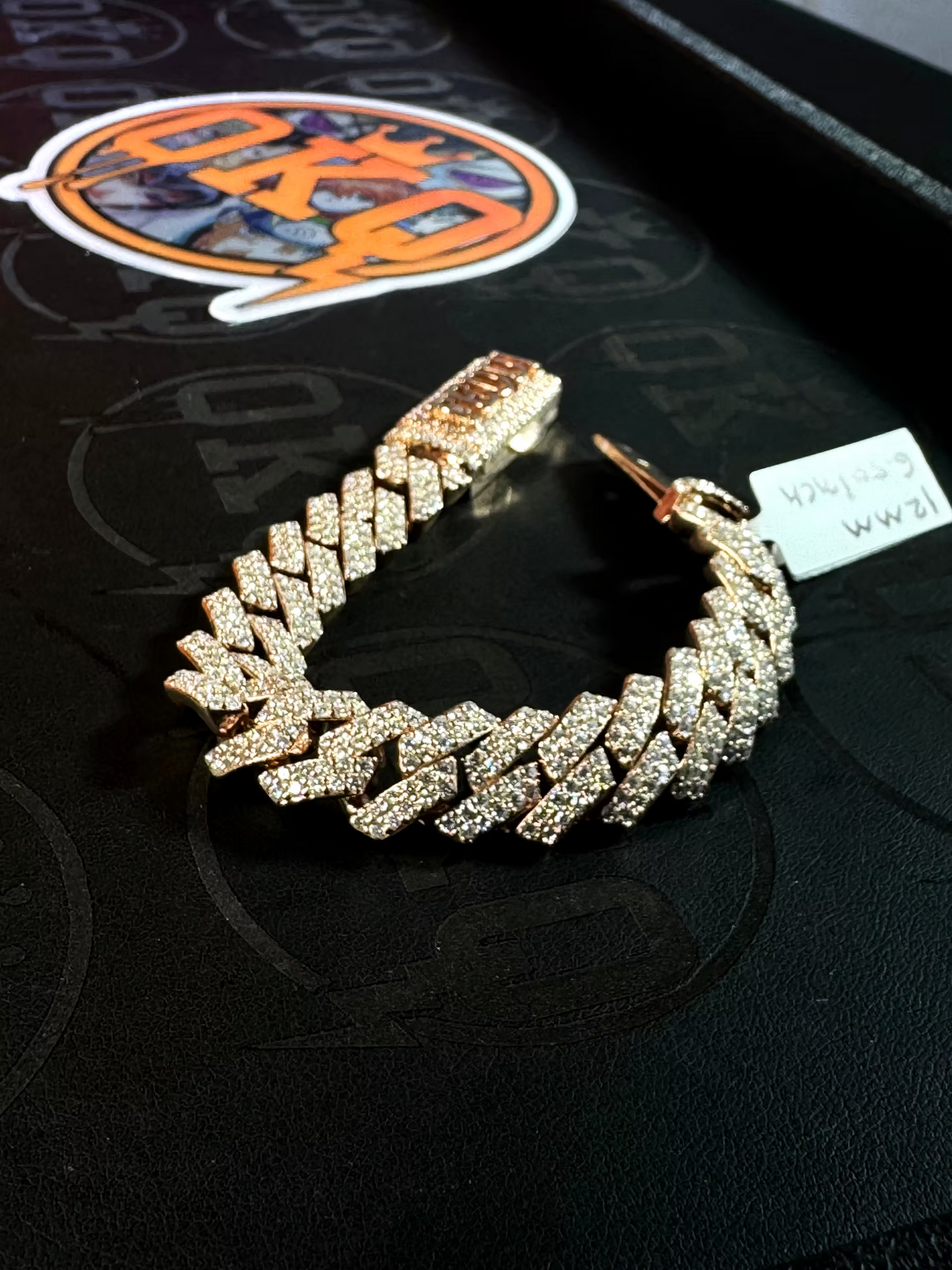 12mm Moissanite Cuban Bracelet