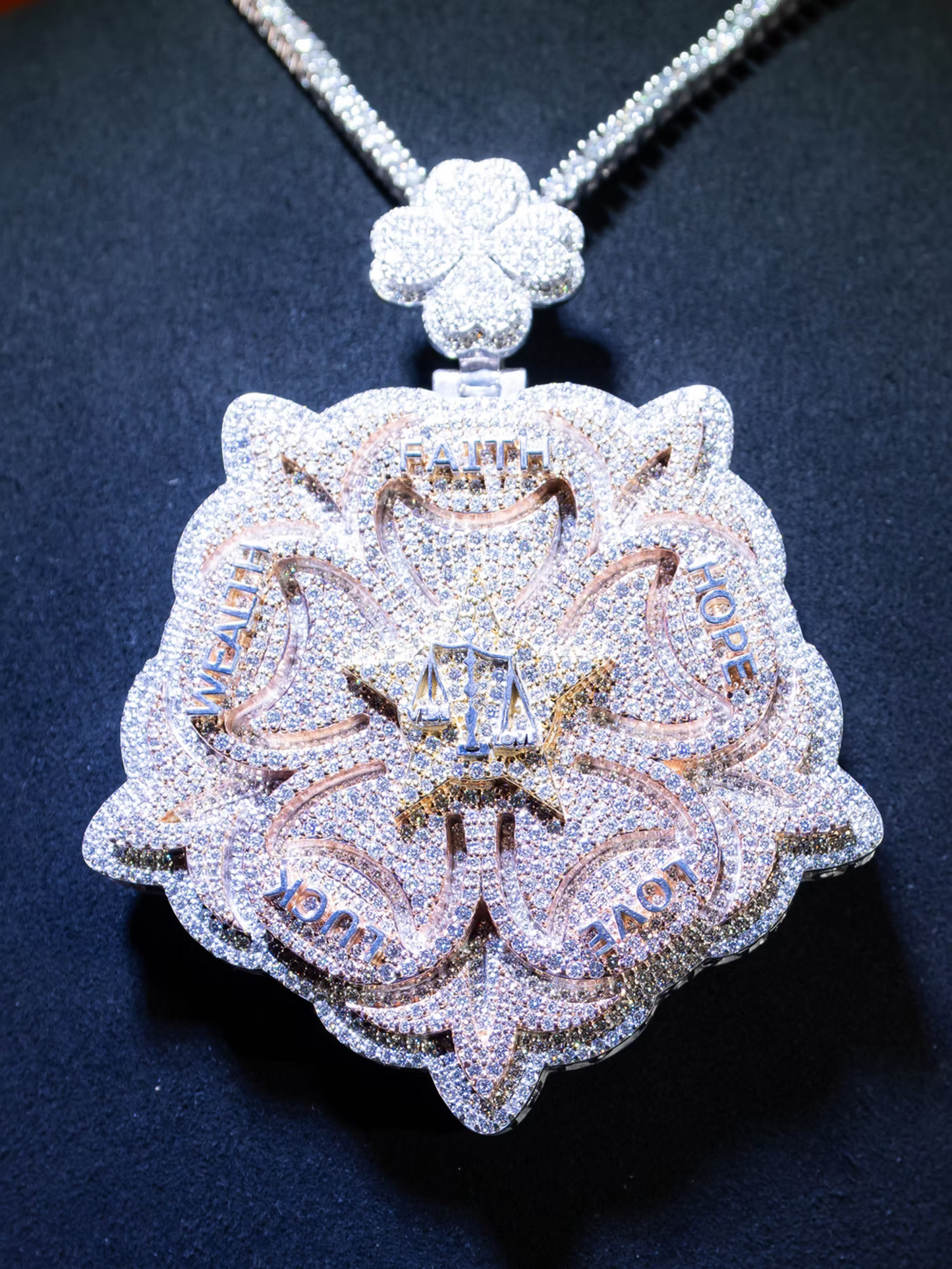 Faith, Hope, Love, Luck, Wealth Lab Grown Diamond Pendant