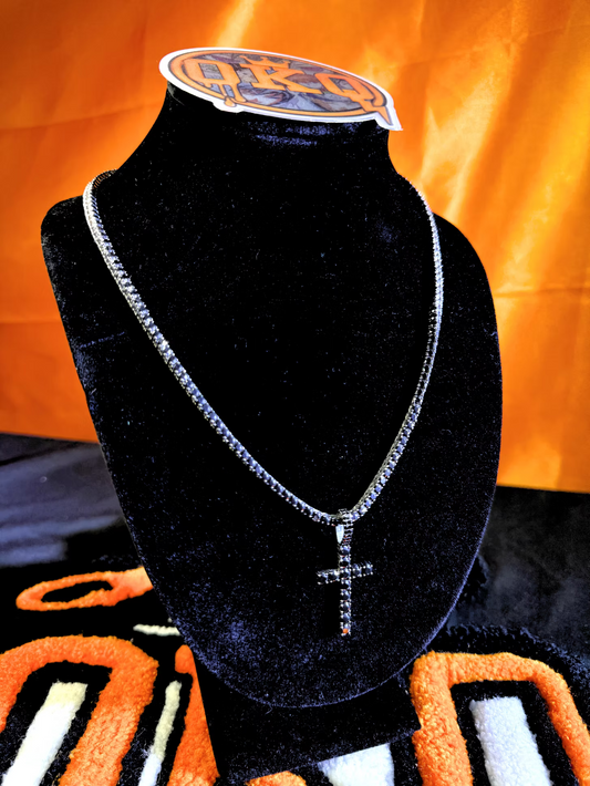 Black Moissanite Cross Pendant