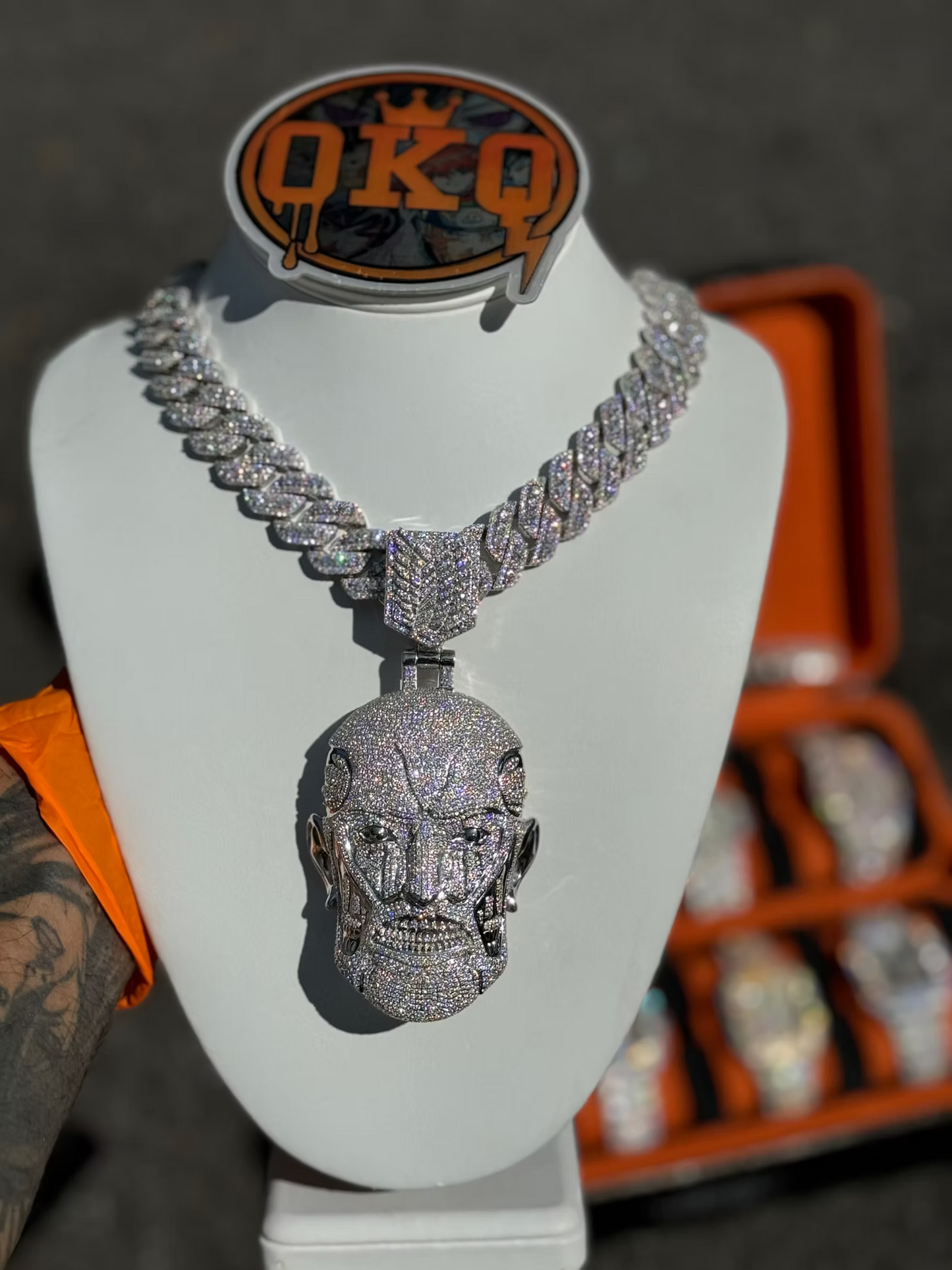 Anime Style Giant Man Face Lab Grown Diamond Pendant Pendant