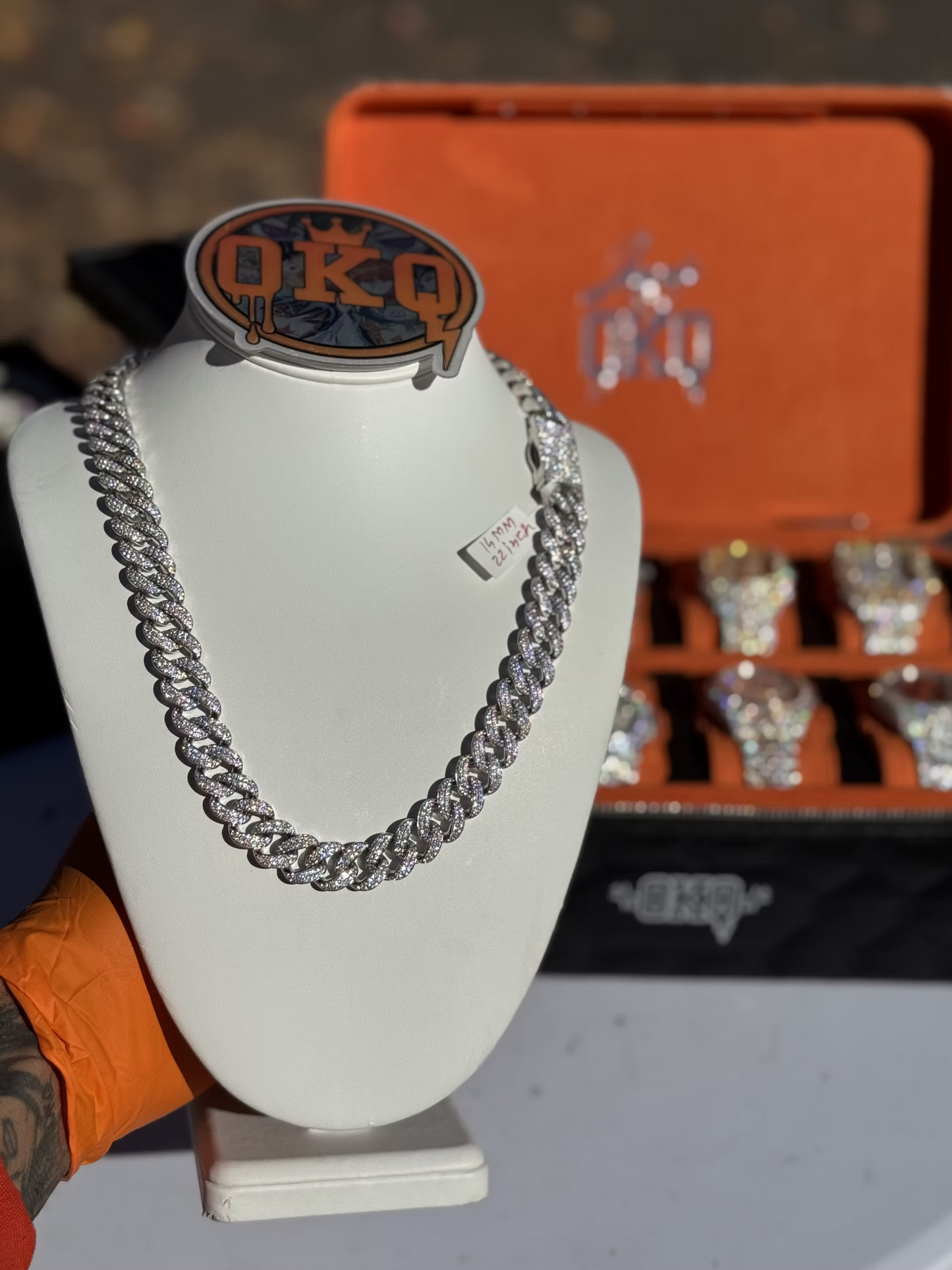 14mm VVS Round Natural Diamond Cuban Chain