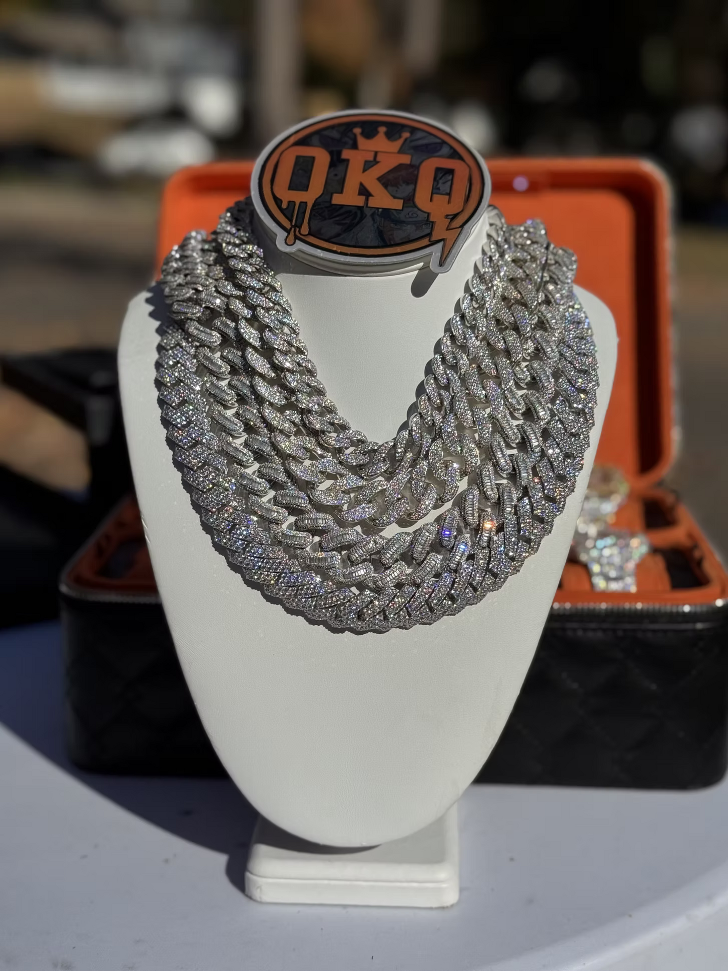 18mm Round Style Moissanite Cuban Chain