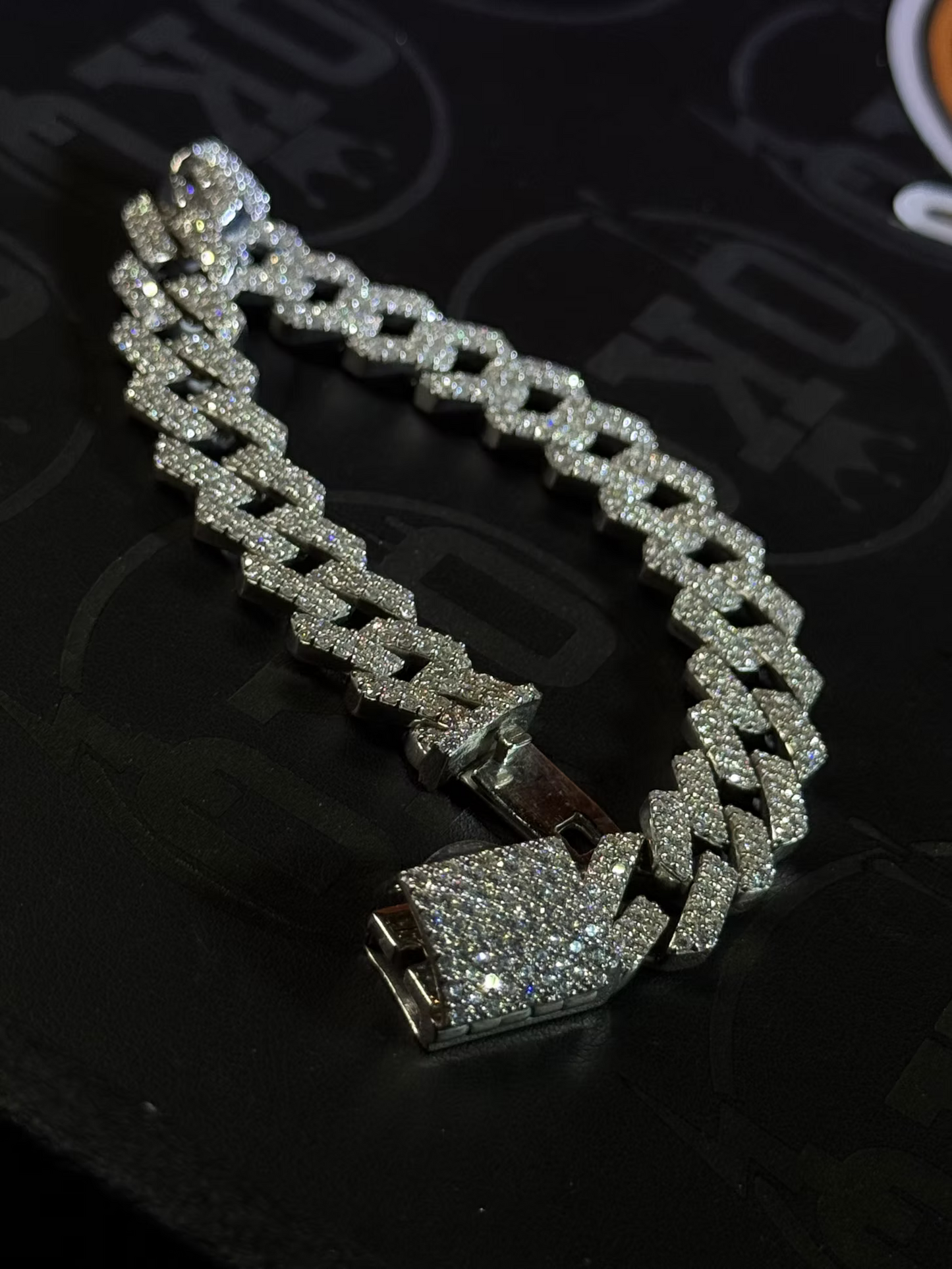10mm Natural Diamond Cuban Bracelet