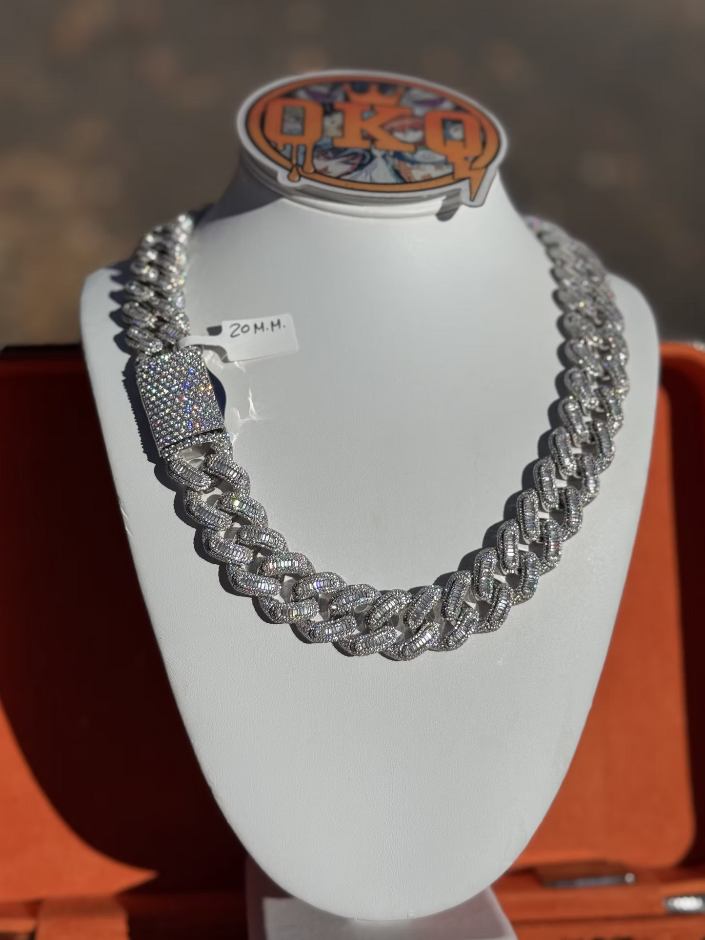 20mm Round Style Lab Grown Diamond  Cuban Chain