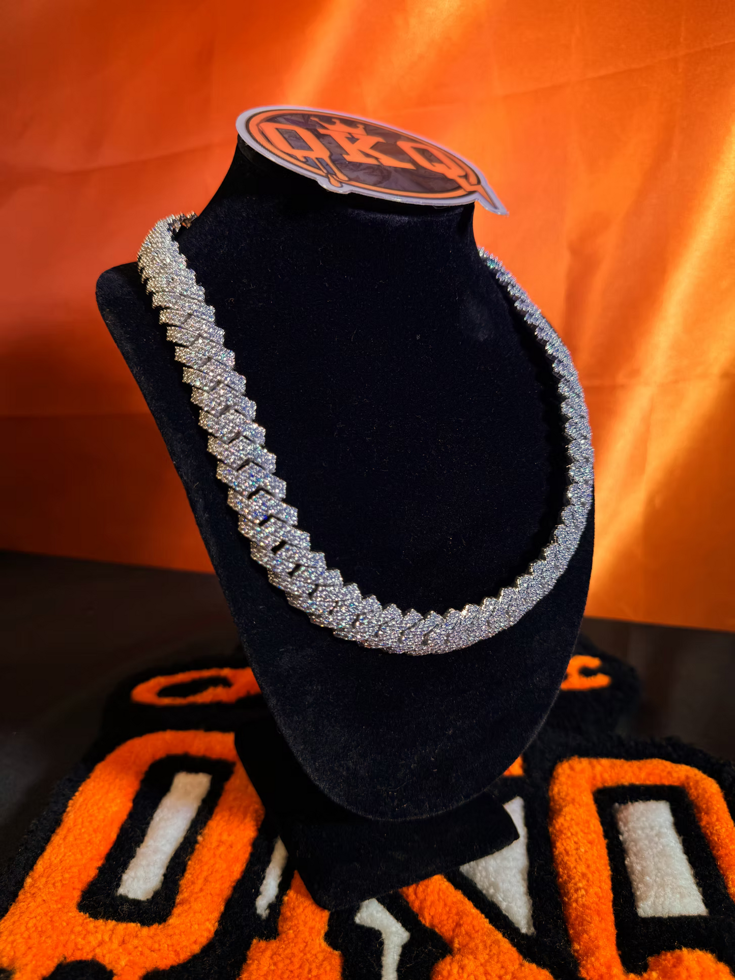 18.5mm Tight Link Style Lab Grown Diamond Cuban Chain