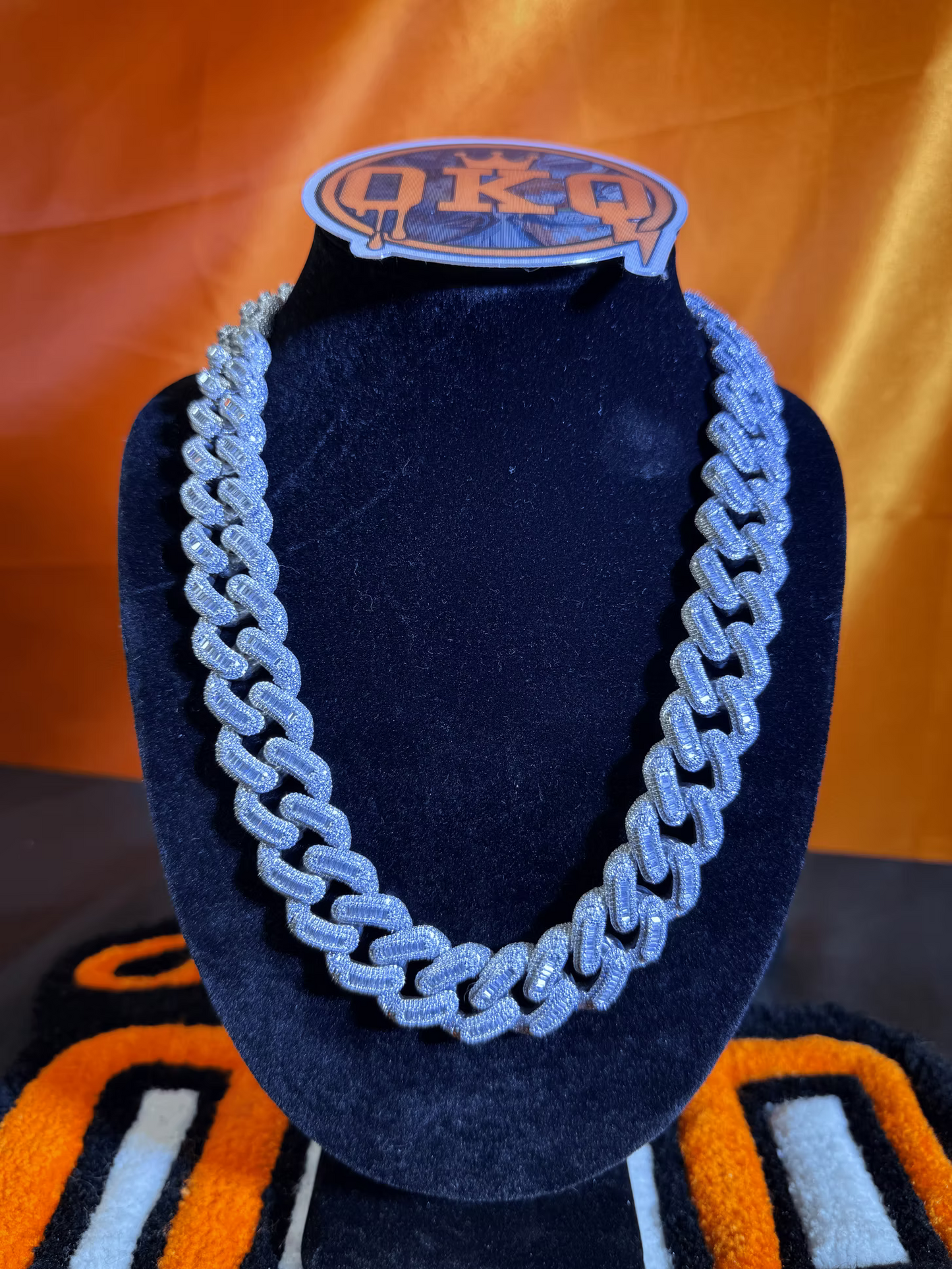 20mm Lab Grown Diamond Cuban Chain with Baguettes